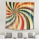 Abstract Rainbow Swirl Square Tapestry (Large) View2
