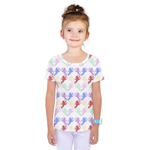 Colorful Cherubs White Kids  One Piece Tee by snowwhitegirl