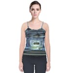 Spaceship Interior Stage Design Velvet Spaghetti Strap Top