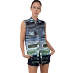 Spaceship Interior Stage Design Sleeveless Chiffon Button Shirt