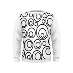 Abstract Black On White Circles Design Kids  Sweatshirt by LoolyElzayat