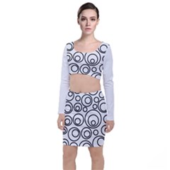 Abstract Black On White Circles Design Top And Skirt Sets by LoolyElzayat