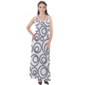 Abstract Black On White Circles Design Sleeveless Velour Maxi Dress View1