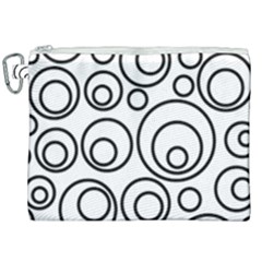 Abstract Black On White Circles Design White Canvas Cosmetic Bag (xxl) by LoolyElzayat