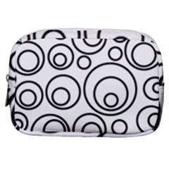 Abstract Black On White Circles Design White Make Up Pouch (small) by LoolyElzayat