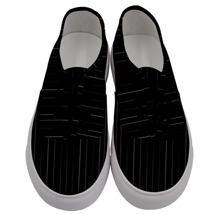 Dark Linear Abstract Print Men s Classic Low Top Sneakers