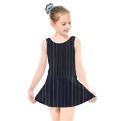 Dark Linear Abstract Print Kids  Skater Dress Swimsuit by dflcprintsclothing