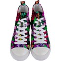 Neon Hibiscus Women s Mid-Top Canvas Sneakers View1