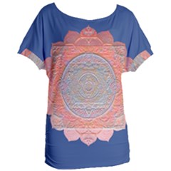 Boho Bliss Peach Metallic Mandala Women s Oversized Tee by beautyskulls