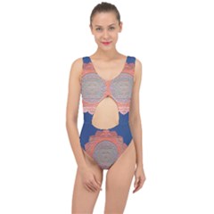 Boho Bliss Peach Metallic Mandala Center Cut Out Swimsuit by beautyskulls