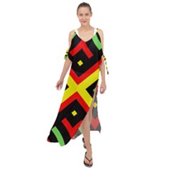 Reggae Vintage Geometric Vibrations Maxi Chiffon Cover Up Dress by beautyskulls
