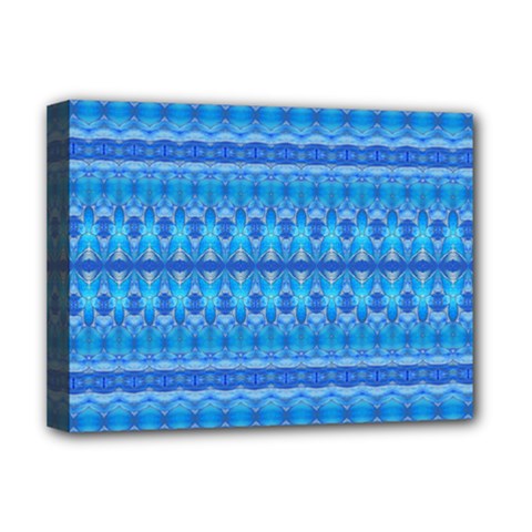 Stunning Luminous Blue Micropattern Magic Deluxe Canvas 16  X 12  (stretched) 