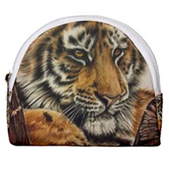 Tiger Cub  Horseshoe Style Canvas Pouch by ArtByThree