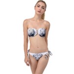 Lion Wildlife Art And Illustration Pencil Twist Bandeau Bikini Set