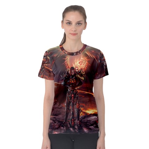 Fantasy Art Fire Heroes Heroes Of Might And Magic Heroes Of Might And Magic Vi Knights Magic Repost Women s Sport Mesh Tee by Sudhe