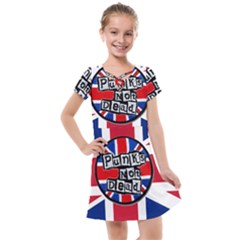 Punk Not Dead Music Rock Uk United Kingdom Flag Kids  Cross Web Dress by Sudhe
