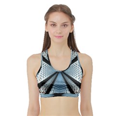 6th Dimension Metal Abstract Obtained Through Mirroring Sports Bra With Border by Sudhe