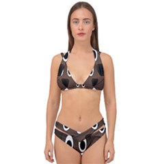 Dog Pup Animal Canine Brown Pet Double Strap Halter Bikini Set by Sudhe