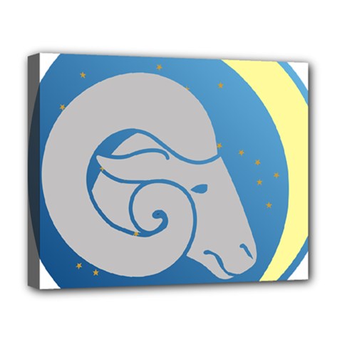 Ram Zodiac Sign Zodiac Moon Star Deluxe Canvas 20  X 16  (stretched) by Sudhe