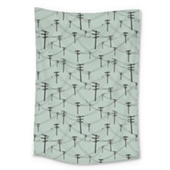 Telephone Lines Repeating Pattern Large Tapestry