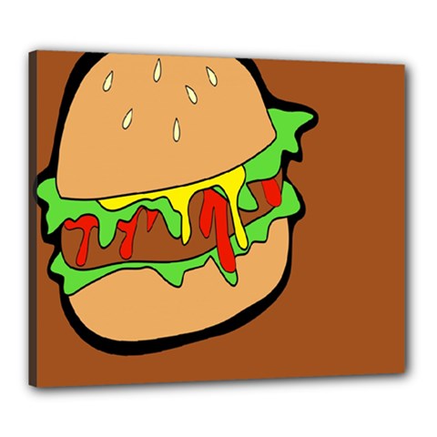 Burger Double Canvas 24  X 20  (stretched) by Sudhe