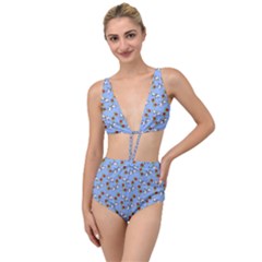 Lamb Pattern Blue Tied Up Two Piece Swimsuit by snowwhitegirl