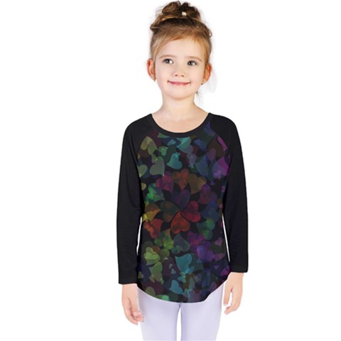 Falling Hearts  Kids  Long Sleeve Tee by LoolyElzayat