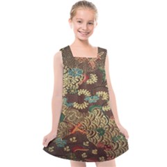 Colorful The Beautiful Of Art Indonesian Batik Pattern Kids  Cross Back Dress by Sudhe