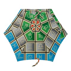 Set Of The Twelve Signs Of The Zodiac Astrology Birth Symbols Mini Folding Umbrellas by Sudhe