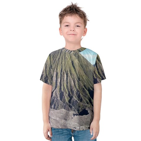 Mount Batok Bromo Indonesia Kids  Cotton Tee by Sudhe