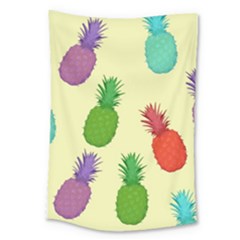 Colorful Pineapples Wallpaper Background Large Tapestry by Sudhe