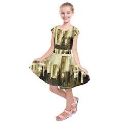 Architecture City House Kids  Short Sleeve Dress by Sudhe