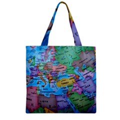 Globe World Map Maps Europe Zipper Grocery Tote Bag by Sudhe