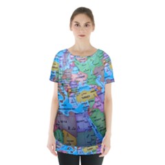 Globe World Map Maps Europe Skirt Hem Sports Top by Sudhe
