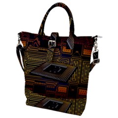 Processor Cpu Board Circuits Buckle Top Tote Bag by Sudhe