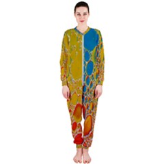Bubbles Abstract Lights Yellow Onepiece Jumpsuit (ladies)  by Sudhe