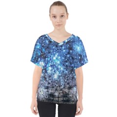 Abstract Fractal Magical V-neck Dolman Drape Top by Sudhe