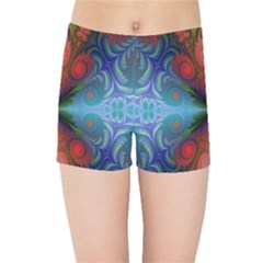 Fractal Background Design Kids  Sports Shorts