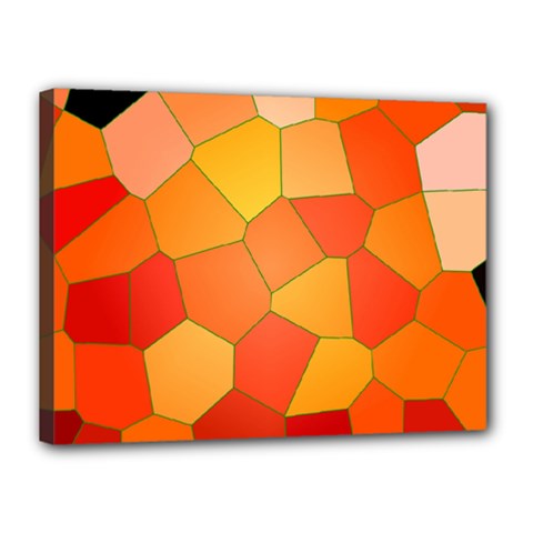 Background Pattern Of Orange Mosaic Canvas 16  X 12  (stretched) by Sudhe