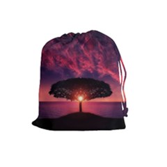 Flight Landscape Nature Sky Drawstring Pouch (large) by Sudhe