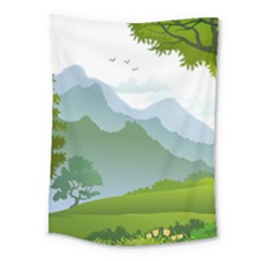 Forest Landscape Photography Illustration Medium Tapestry by Sudhe