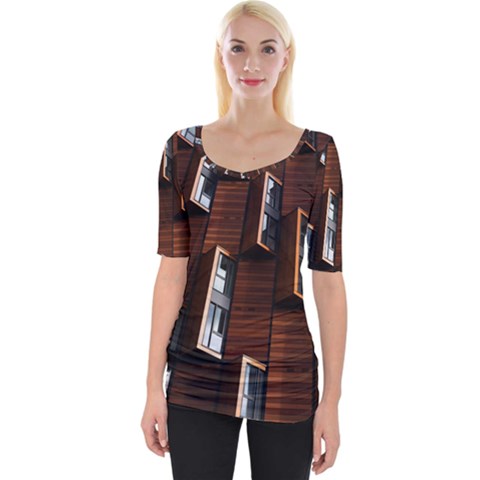 Abstract Architecture Building Business Wide Neckline Tee by Sudhe