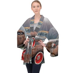 Auto Old Car Automotive Retro Velvet Kimono Robe by Sudhe