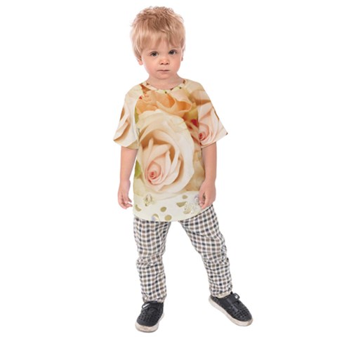 Roses Plate Romantic Blossom Bloom Kids  Raglan Tee by Sudhe