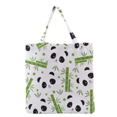 Giant Panda Bear Bamboo Icon Green Bamboo Grocery Tote Bag by Sudhe