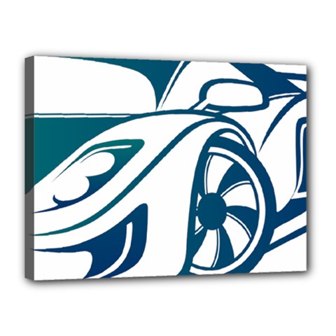 Blue Vector Car Canvas 16  X 12  (stretched) by Sudhe