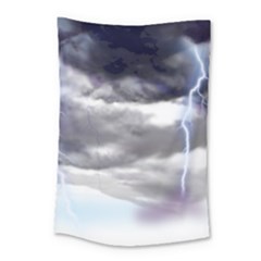 Thunder And Lightning Weather Clouds Painted Cartoon Small Tapestry by Sudhe