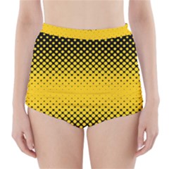 Dot Halftone Pattern Vector High-waisted Bikini Bottoms by Mariart