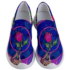 Enchanted Rose Stained Glass Women s Lightweight Slip Ons by Sudhe