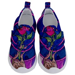 Enchanted Rose Stained Glass Kids  Velcro No Lace Shoes by Sudhe
